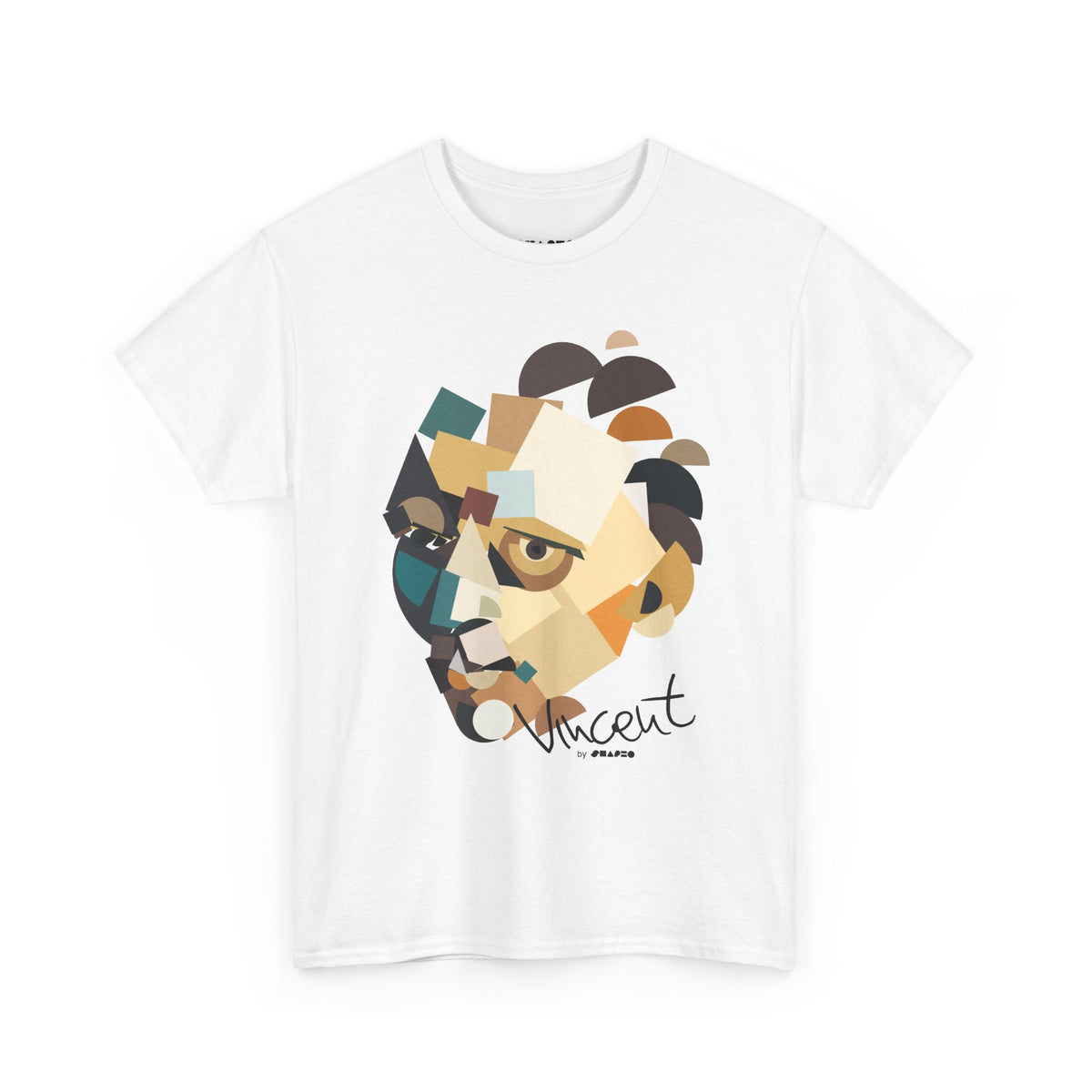 Vincent with no beard by Shapeo Cotton Tee | Desert