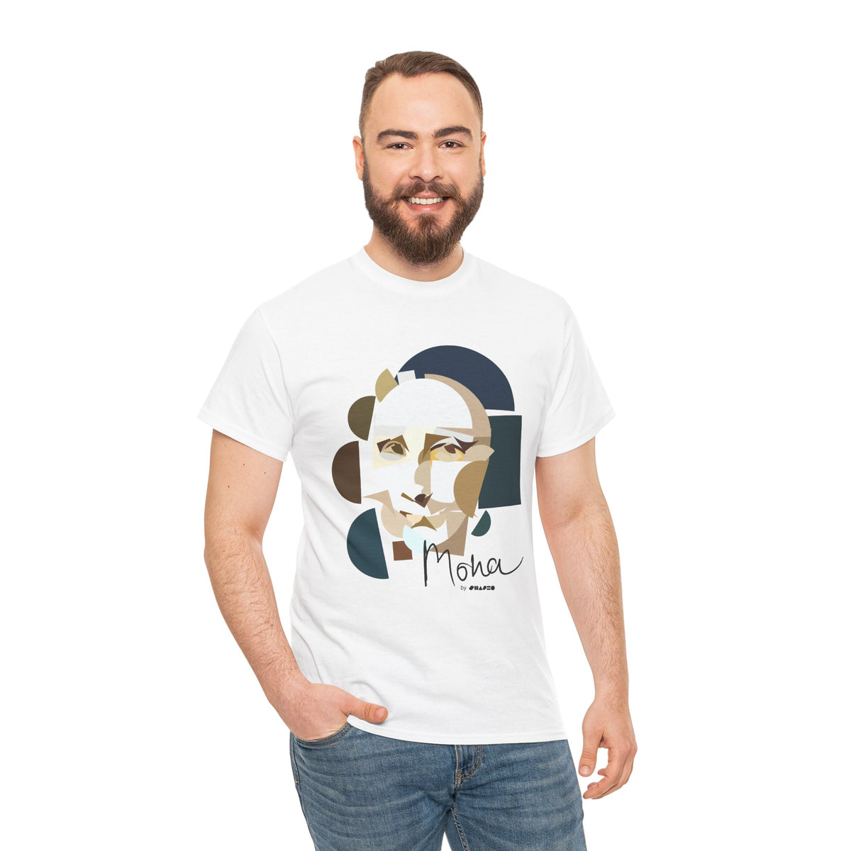 Mona Lisa by Shapeo Cotton Tee | Lagoon