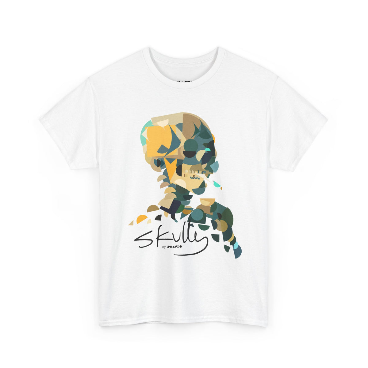 Smoking Skull by Shapeo Cotton Tee | Lagoon