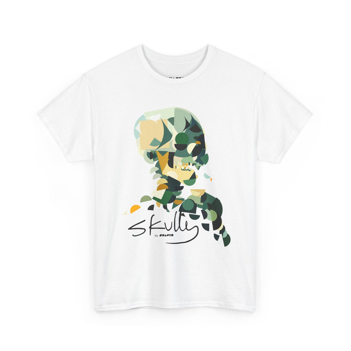 Smoking Skull by Shapeo Cotton Tee | Forest