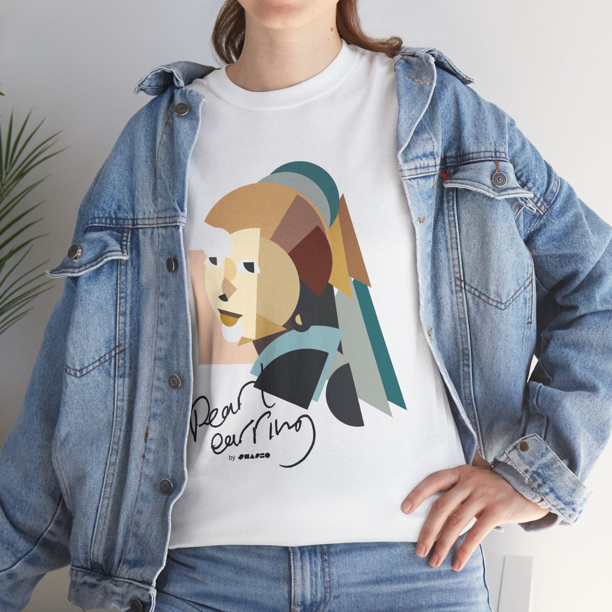 Pearl Earring by Shapeo Cotton Tee | Desert