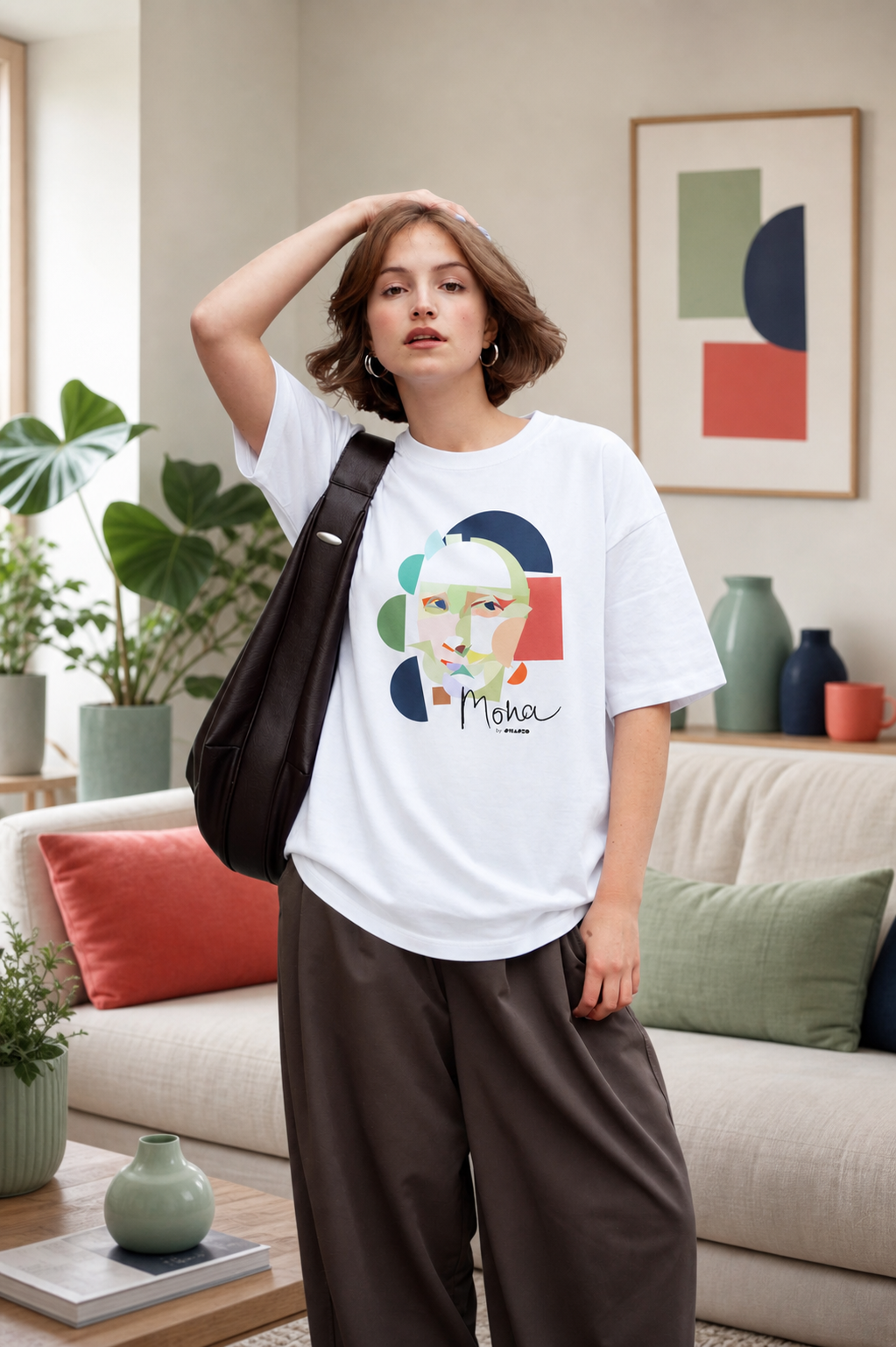 Mona Lisa by Shapeo Cotton Tee | Tropic