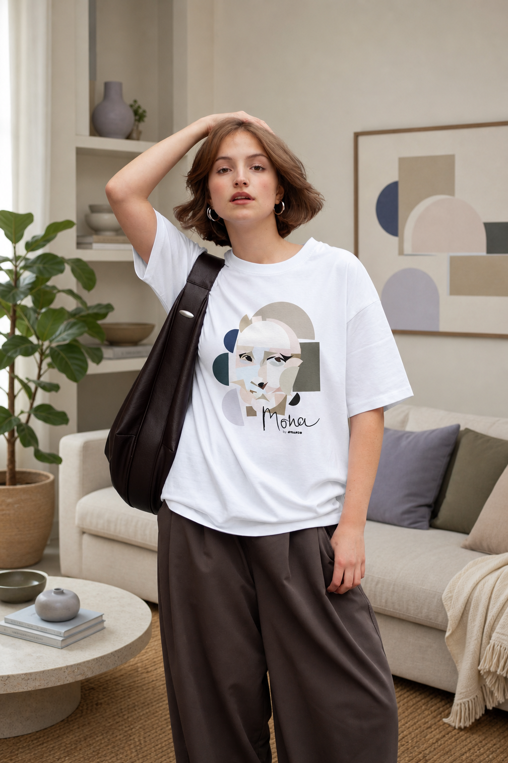 Mona Lisa by Shapeo Cotton Tee | Twilight