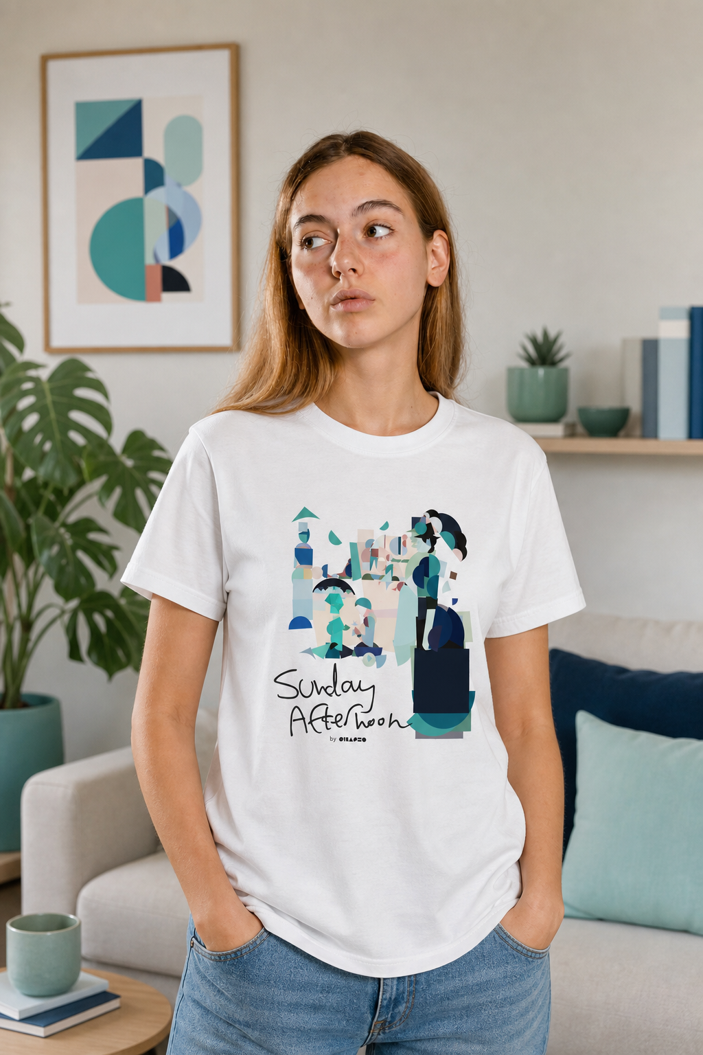 Sunday Afternoon by Shapeo Cotton Tee | Dawn