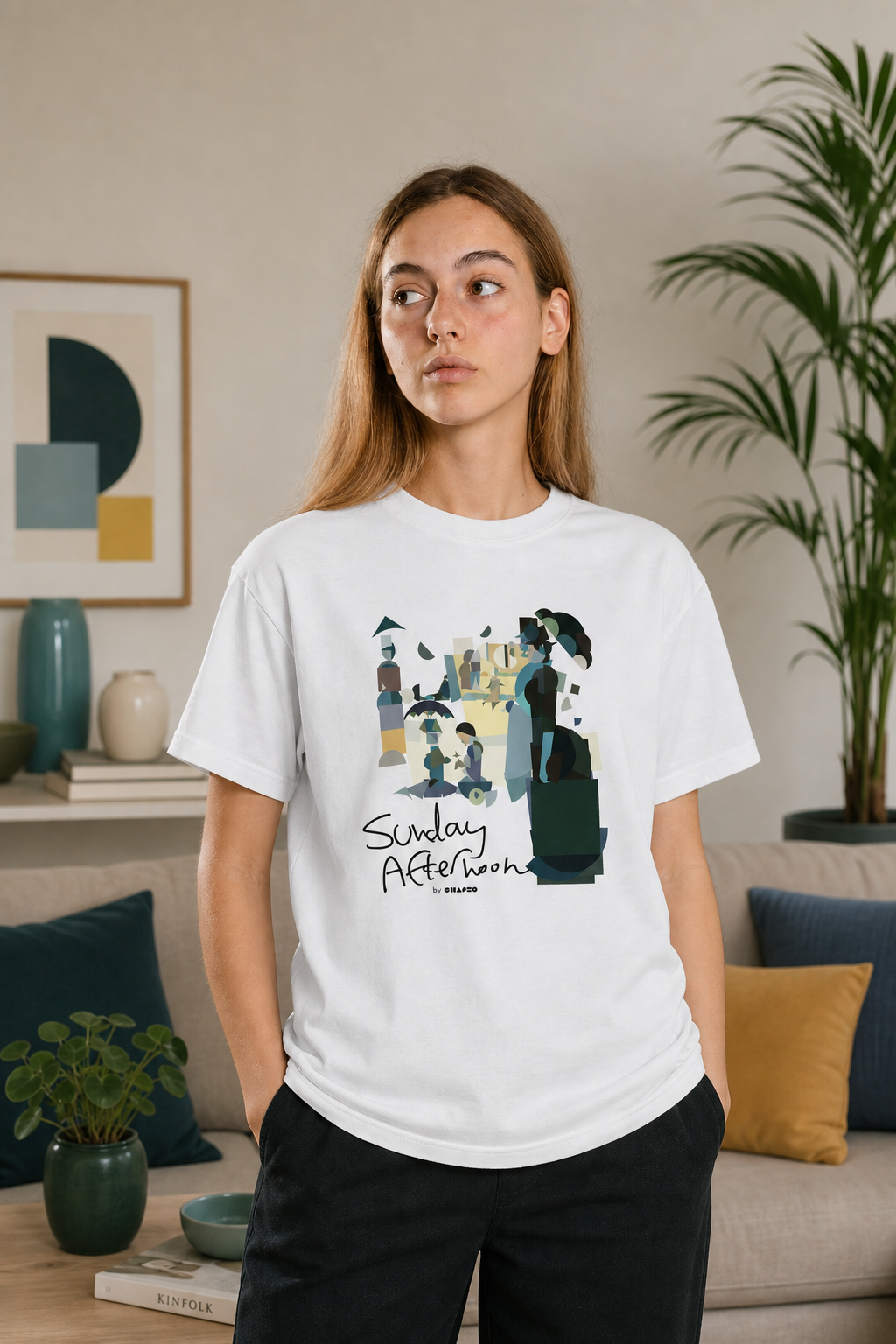 Sunday Afternoon by Shapeo Cotton Tee | Lagoon