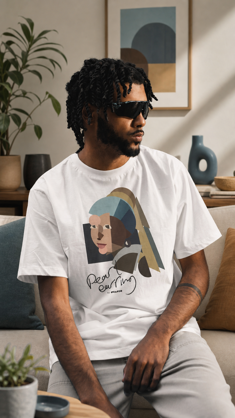 Pearl Earring by Shapeo Cotton Tee | Original