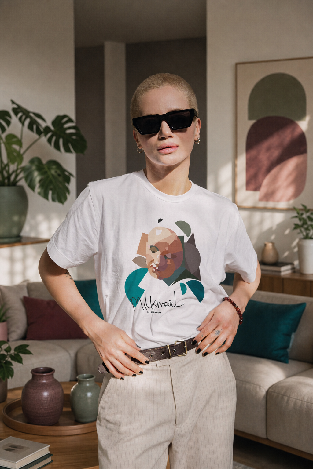 The Milkmaid by Shapeo Cotton Tee | Dawn