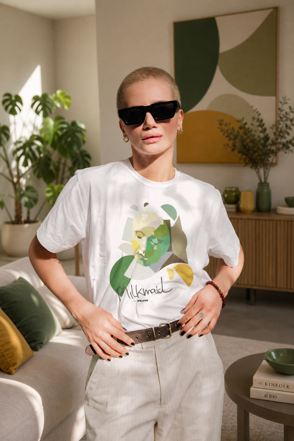 The Milkmaid by Shapeo Cotton Tee | Forest