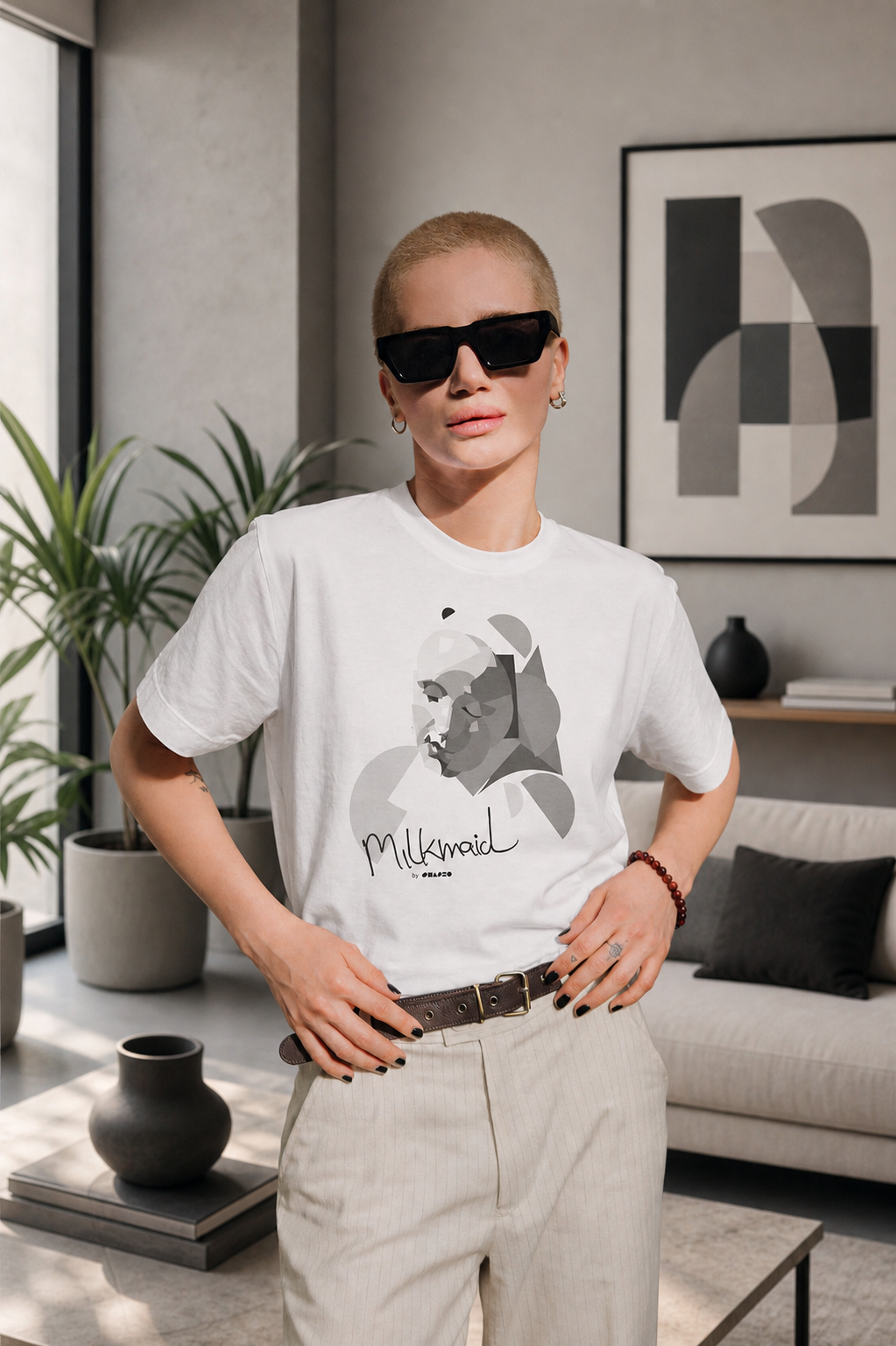 The Milkmaid by Shapeo Cotton Tee | Rock