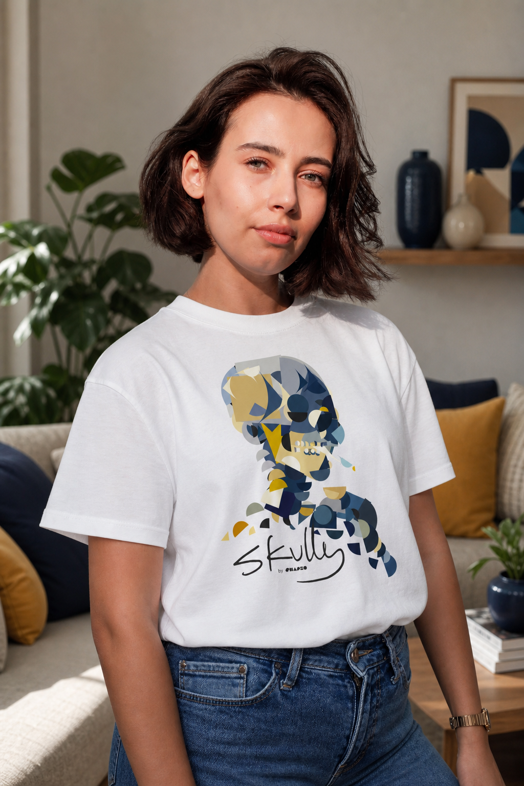 Smoking Skull by Shapeo Cotton Tee | Autumn