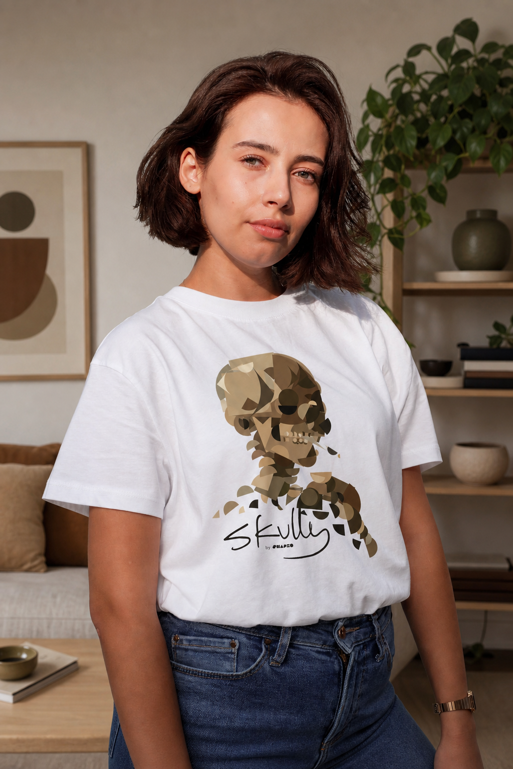 Smoking Skull by Shapeo Cotton Tee | Original