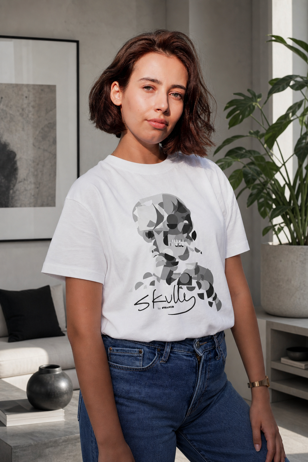 Smoking Skull by Shapeo Cotton Tee | Rock