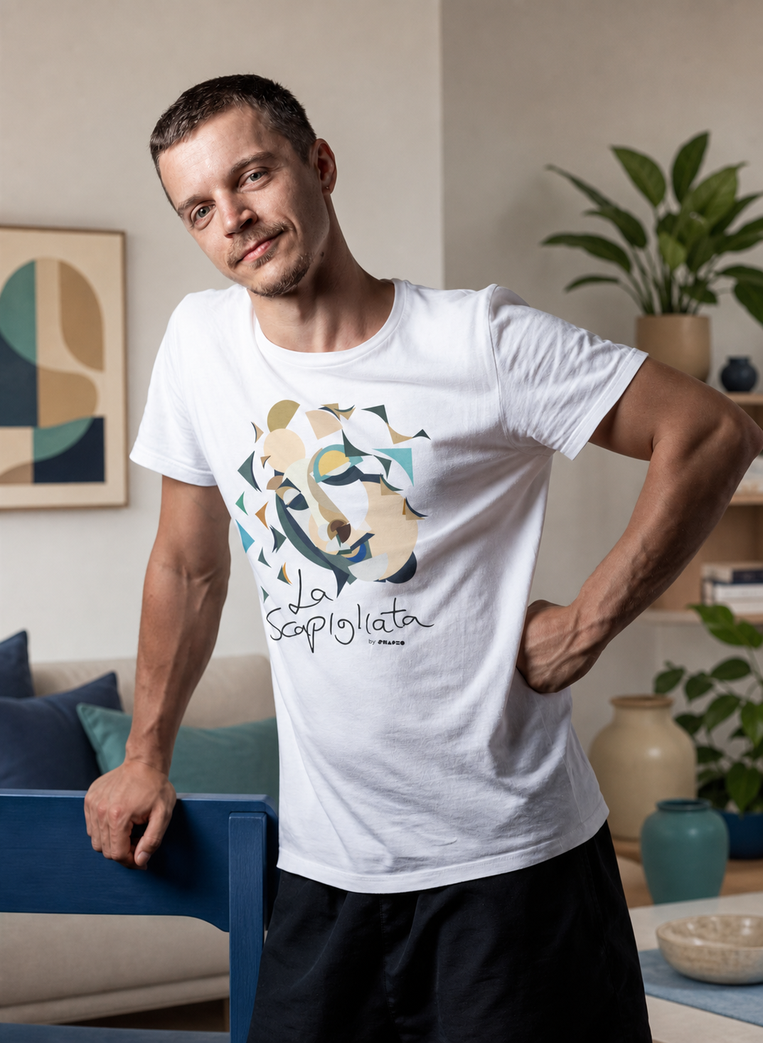 La Scapigliata by Shapeo Cotton Tee | Lagoon