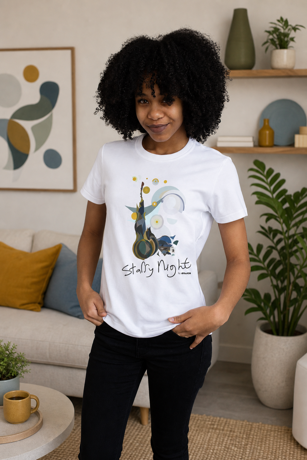 Starry Night by Shapeo Cotton Tee | Autumn