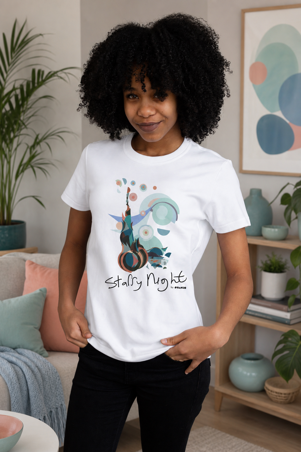 Starry Night by Shapeo Cotton Tee | Dawn
