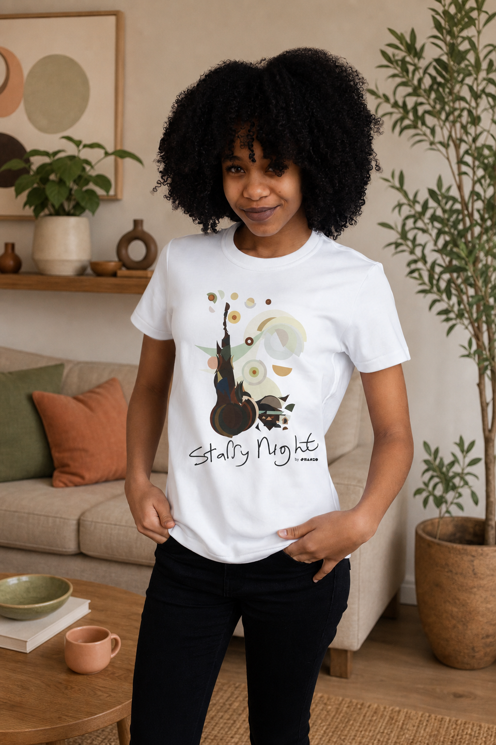 Starry Night by Shapeo Cotton Tee | Desert
