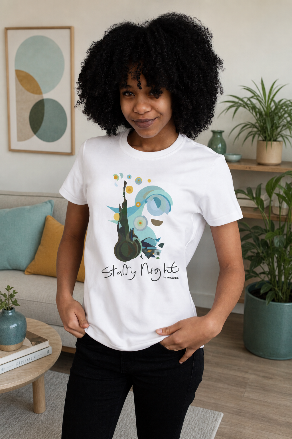 Starry Night by Shapeo Cotton Tee | Lagoon