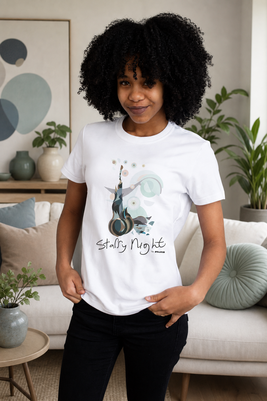 Starry Night by Shapeo Cotton Tee | Twilight