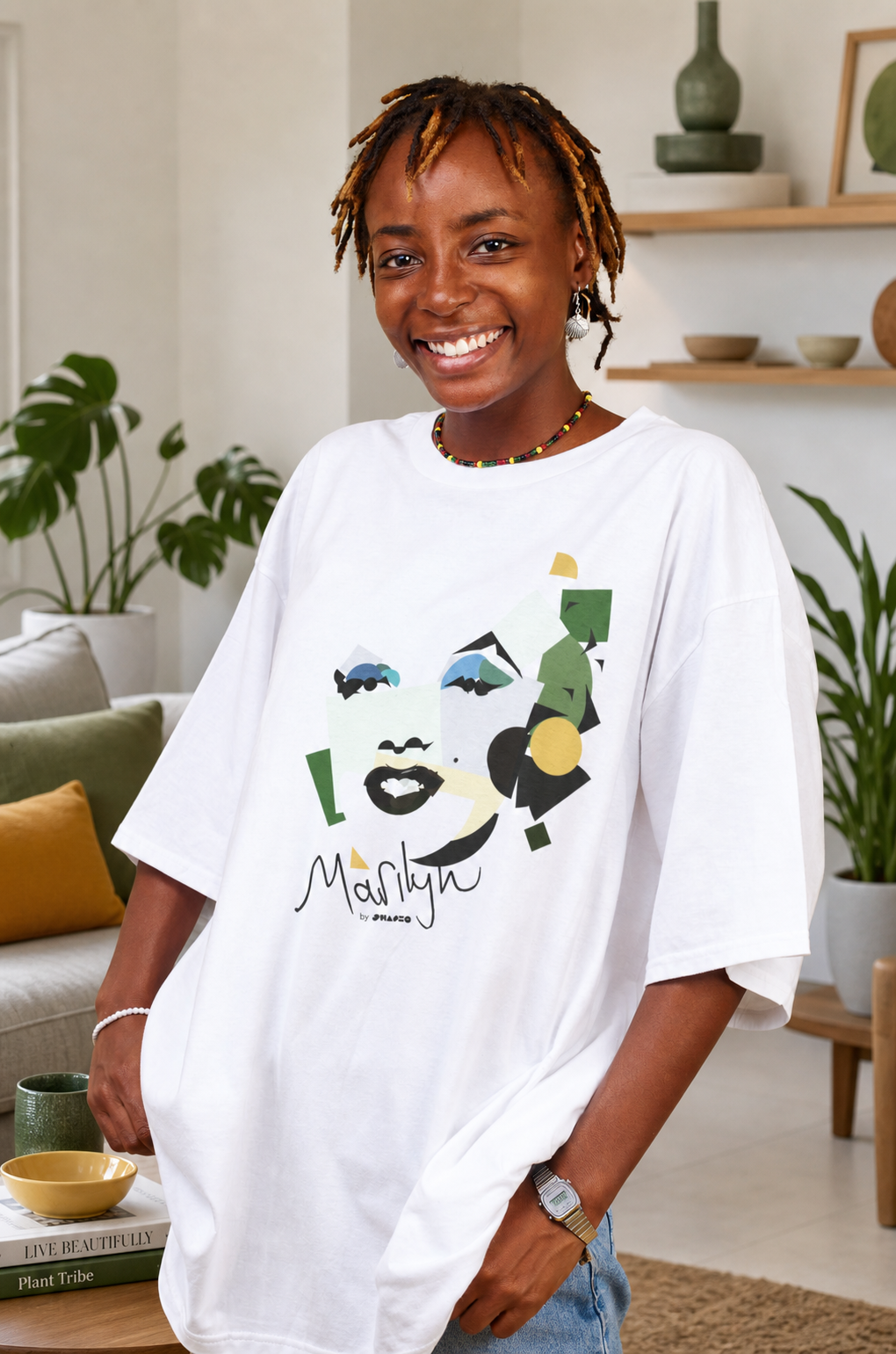 Marilyn Monroe by Shapeo Cotton Tee | Forest