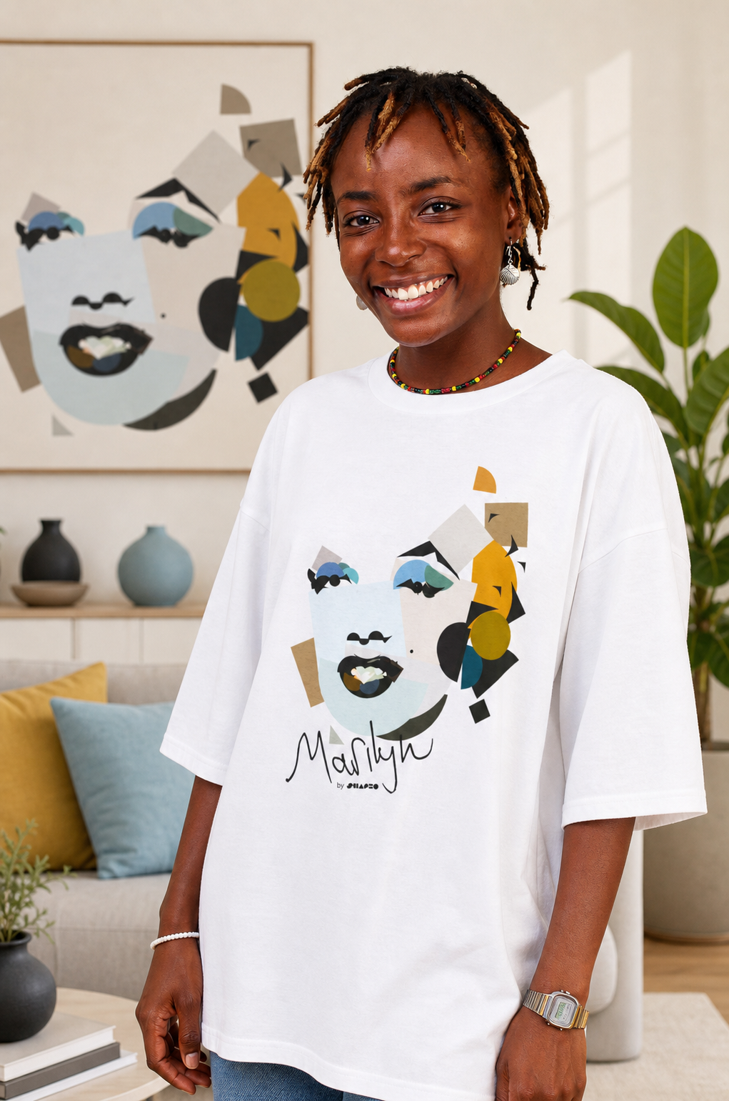 Marilyn Monroe by Shapeo Cotton Tee | Lagoon