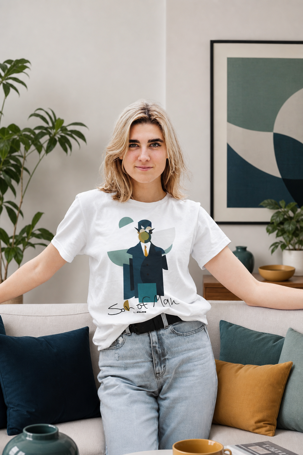 Son of Man by Shapeo Cotton Tee | Lagoon