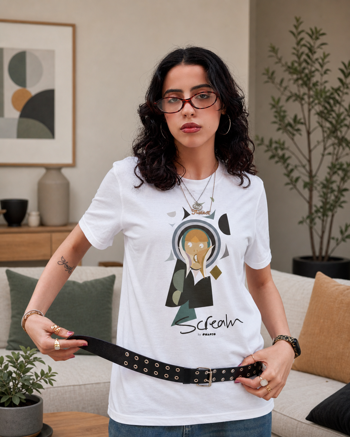 Scream by Shapeo Cotton Tee | Desert
