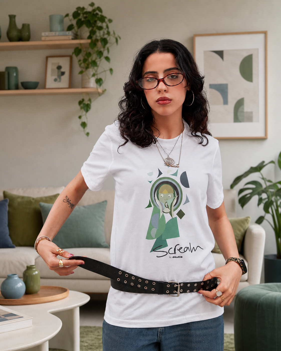 Scream by Shapeo Cotton Tee | Forest
