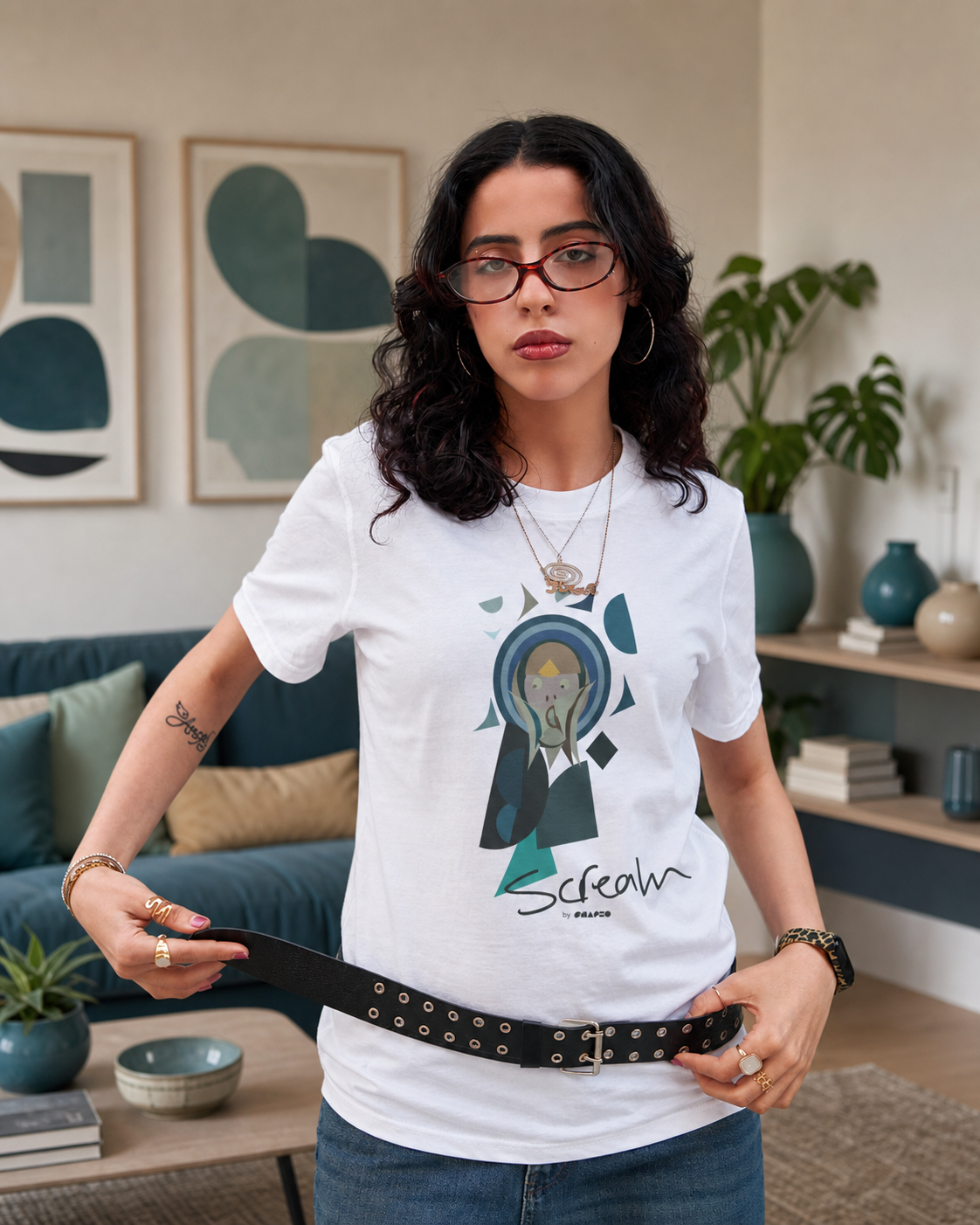 Scream by Shapeo Cotton Tee | Lagoon