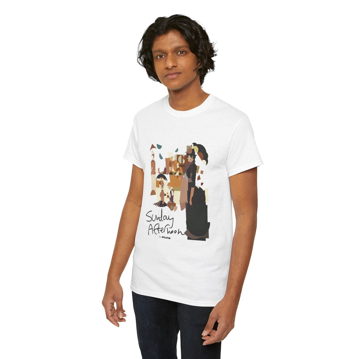 Sunday Afternoon by Shapeo Cotton Tee | Desert