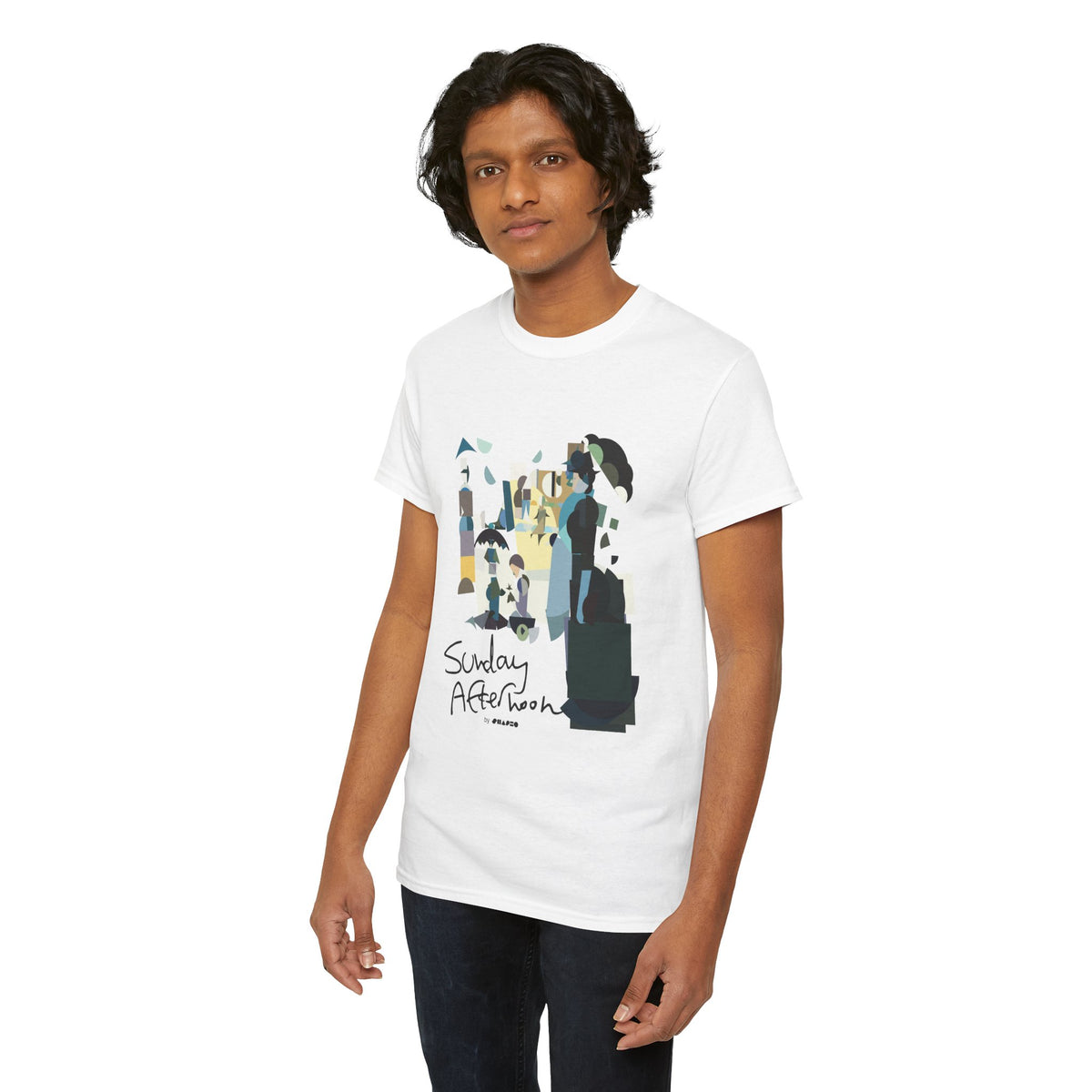 Sunday Afternoon by Shapeo Cotton Tee | Lagoon