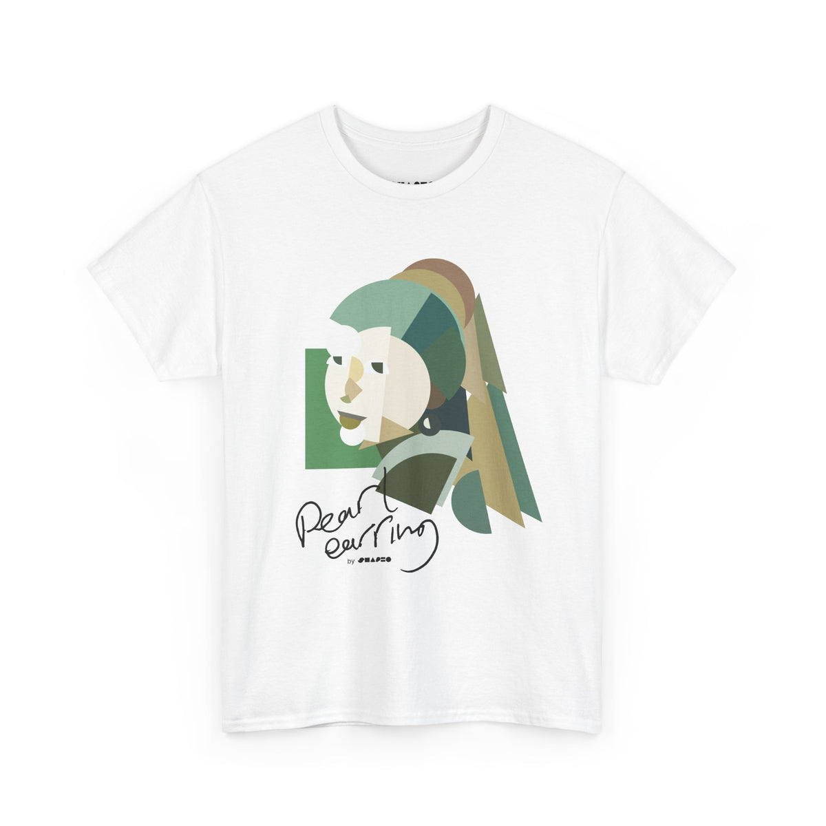 Pearl Earring by Shapeo Cotton Tee | Forest