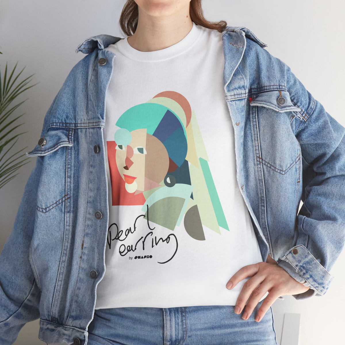 Pearl Earring by Shapeo Cotton Tee | Tropic